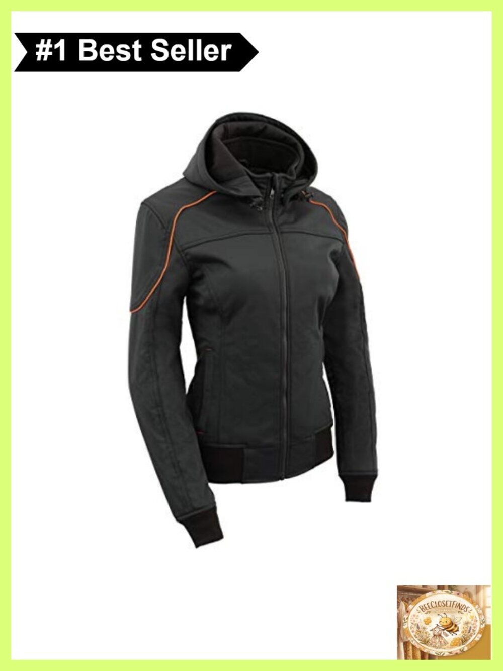 Women's Soft Shell Armored Motorcycle Racing Jacket with Hoodie